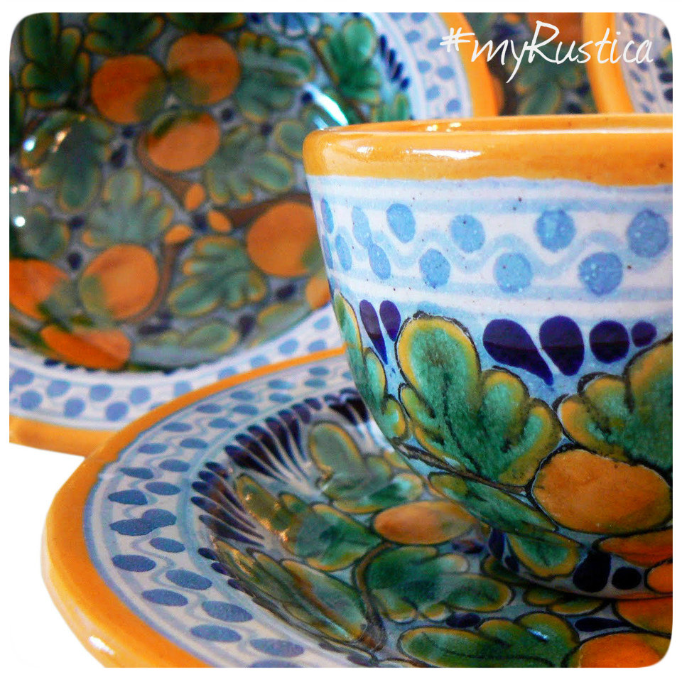Mexican Talavera flower pots, painted planters, sconces, handcrafted for rustic patio, veranda and garden. Hand painted ceramic tableware soup bowls, table serving plates, dishes, decorative candle holders and gifts from Dolores Hidalgo.