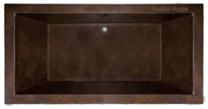 drop-in copper tub in a bathroom