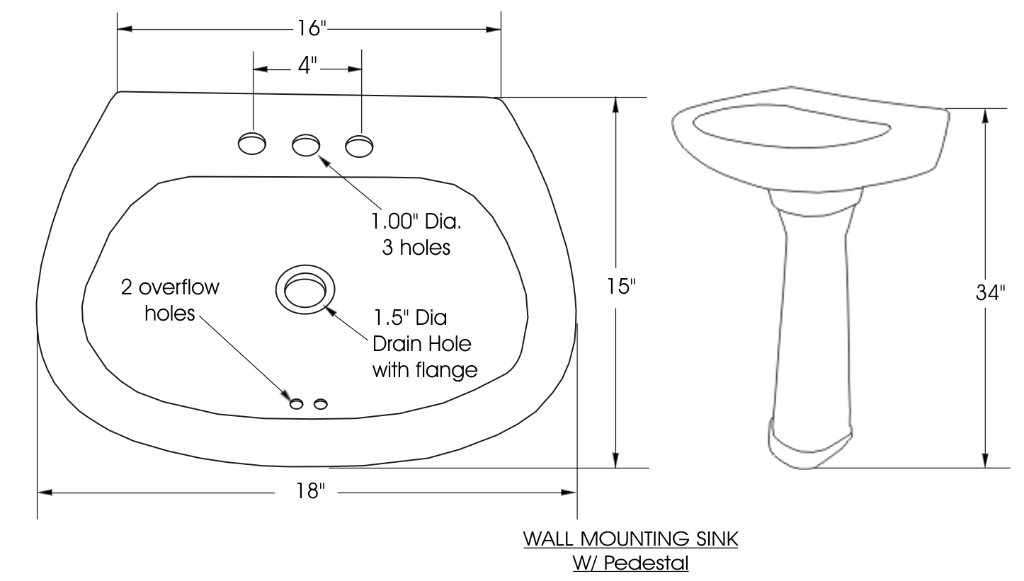 standard size drain for bathroom sinks