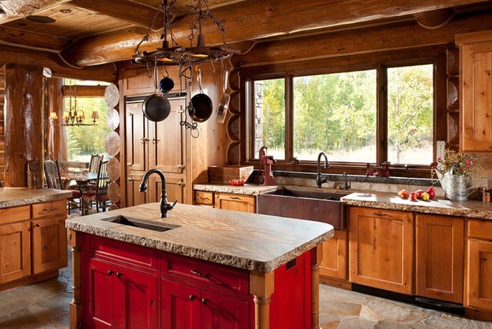 Kitchen with a custom copper sink