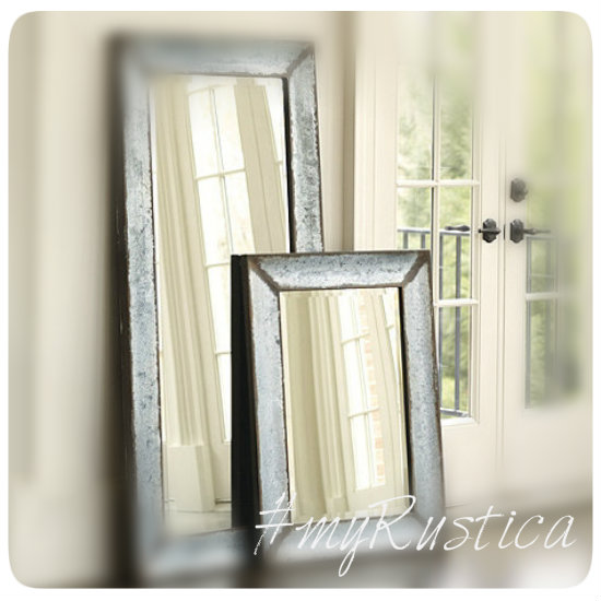 zinc mirrors with smooth and hammered frames